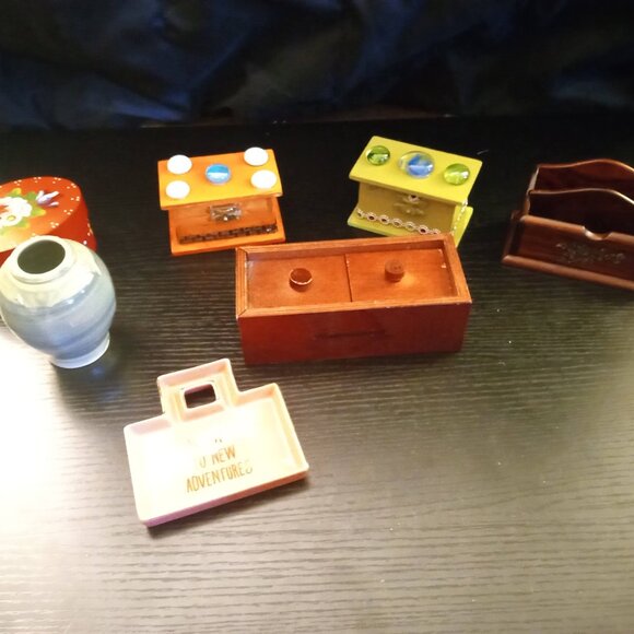 LOT OF 7 - Jewelry Box Puzzle Box Coin Tray Home Decor - Picture 10 of 10